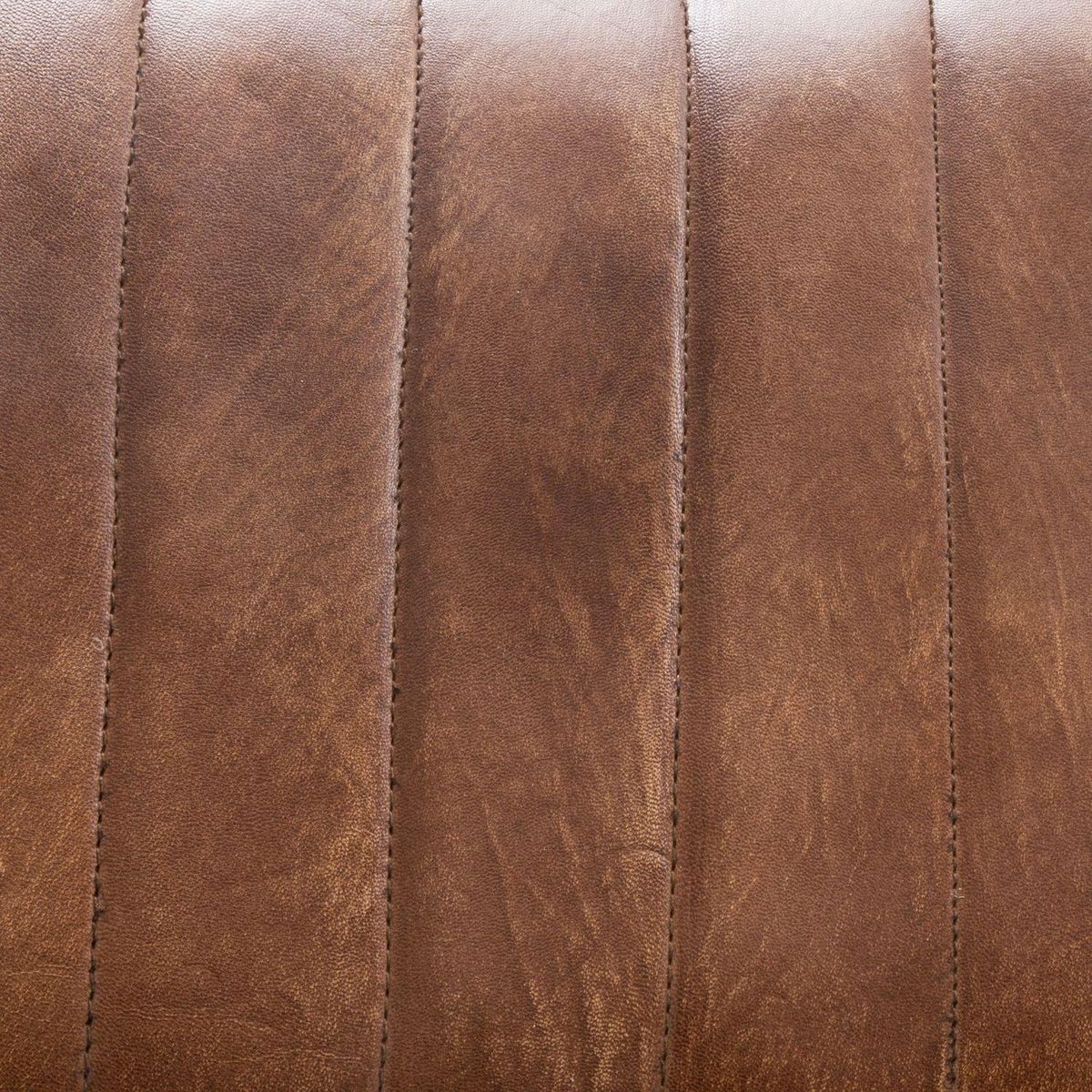 ATMOSPHERA Tabouret de bar en cuir Rétro - H. 75 cm - Marron