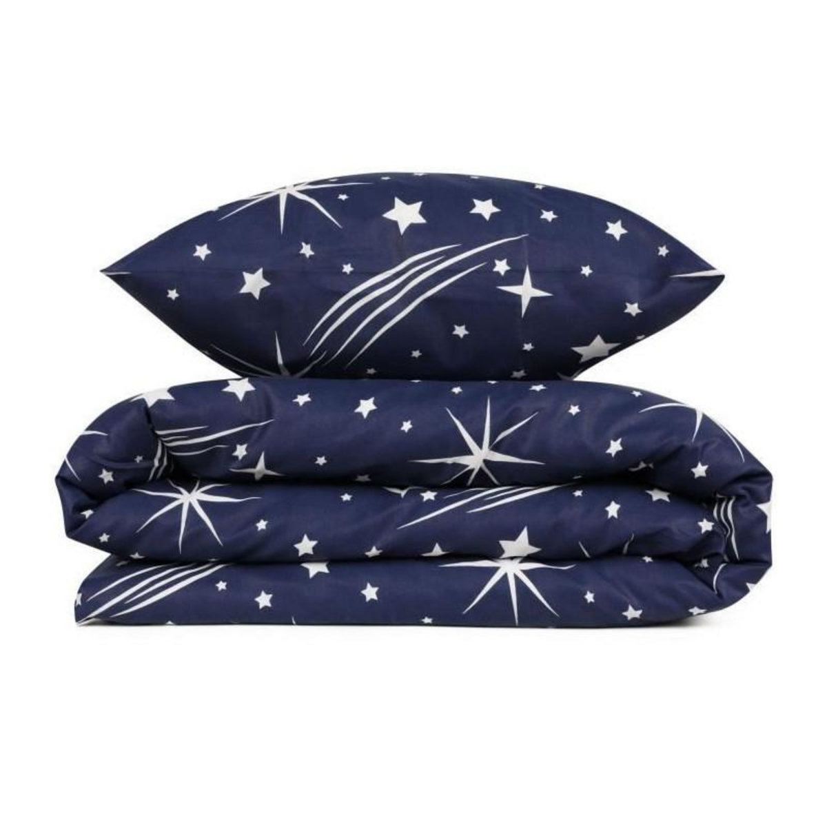 GENERIQUE Parure de lit - 1 housse de couette 220 x 240 cm + 2 taies d'oreiller 60 x 60 cm - 65% coton, 35% polyester - Blanc