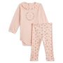 Voir la diapositive 1 : IN EXTENSO Ensemble body manches longues col claudine + legging bébé fille