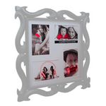 SUD TRADING Cadre mural 4 Photos Baroque - 40 x 40 cm. Coloris disponibles : Blanc