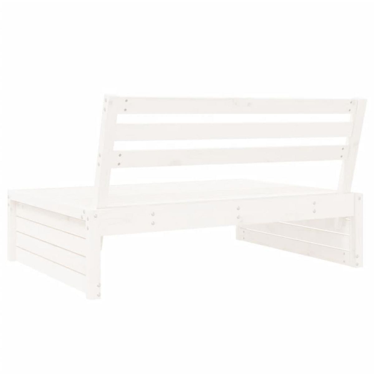 VIDAXL Canape central de jardin blanc 120x80 cm bois de pin massif