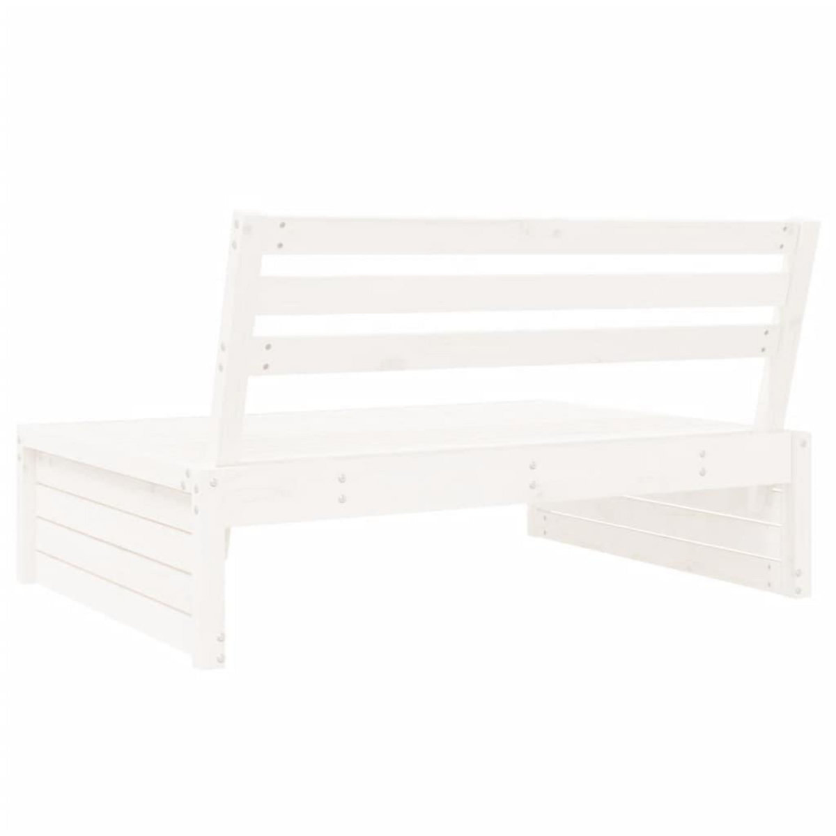 VIDAXL Canape central de jardin blanc 120x80 cm bois de pin massif