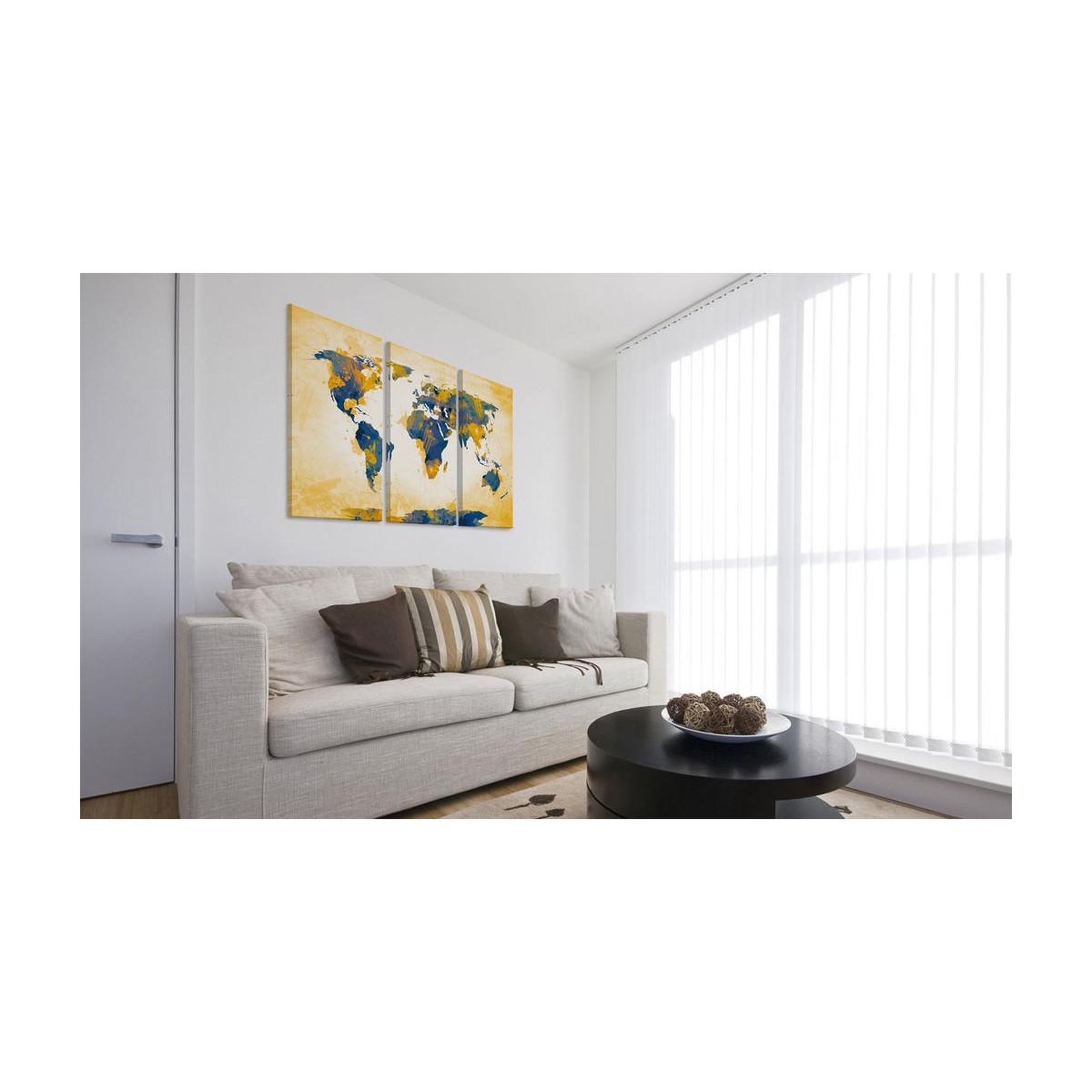 Voir la diapositive 2 : Paris Prix Tableau 3 Panneaux  Four Corners of the World