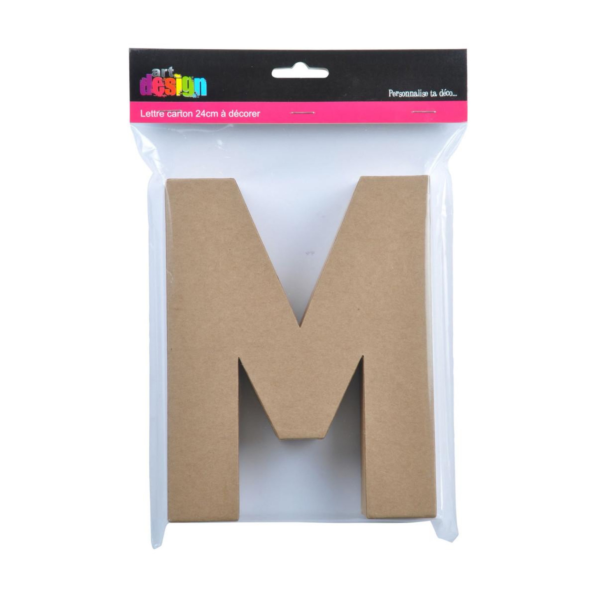 Voir la diapositive 2 : ARTDESIGN Décoration Murale  Lettres Carton M  18cm Naturel