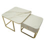 Voir la diapositive 3 : Paris Prix Lot de 2 Tables Basses  Beauty  70cm Crème & Or