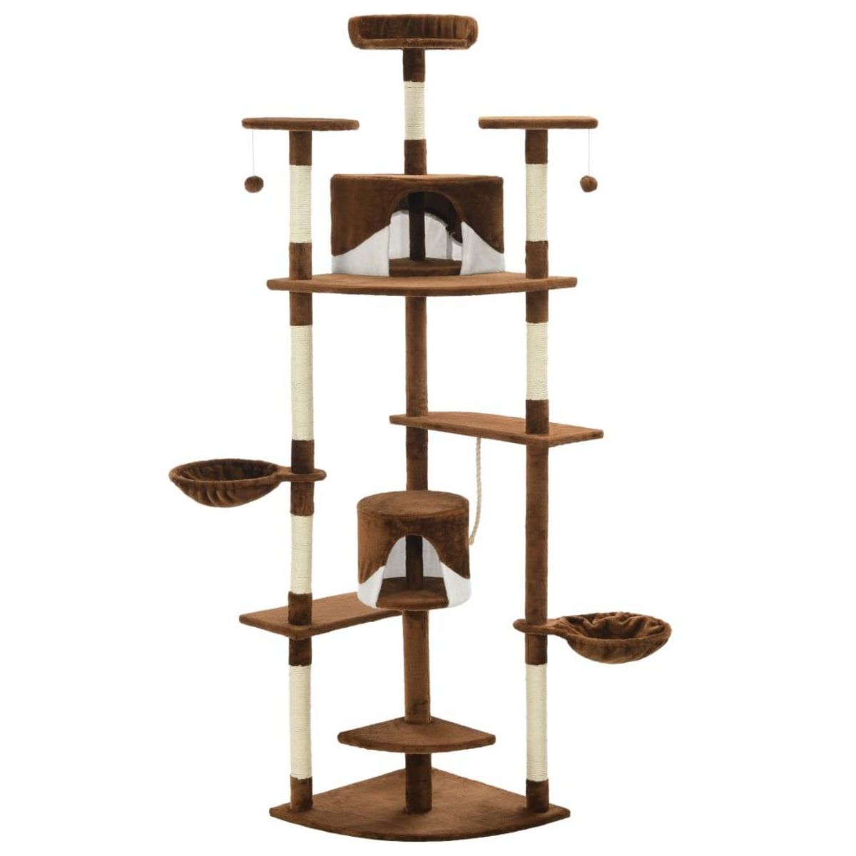 VIDAXL Arbre a chat avec griffoirs en sisal 203 cm Marron et Blanc