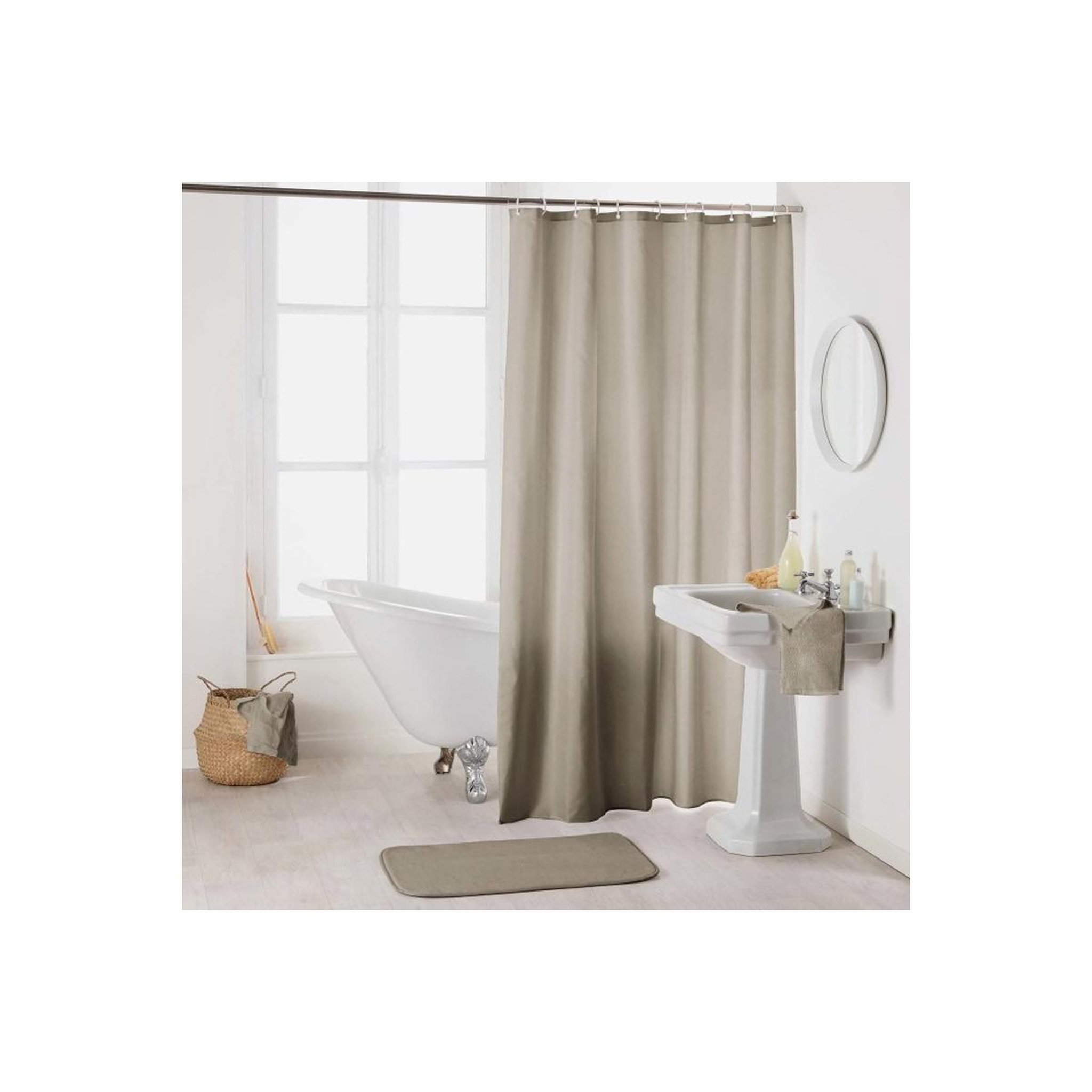 Douceur d'Intérieur Rideau de douche uni  essencia  180x200cm taupe
