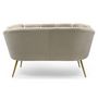 Voir la diapositive 4 : Paris Prix Canapé 2 Places en Velours  Dabren  138cm Taupe