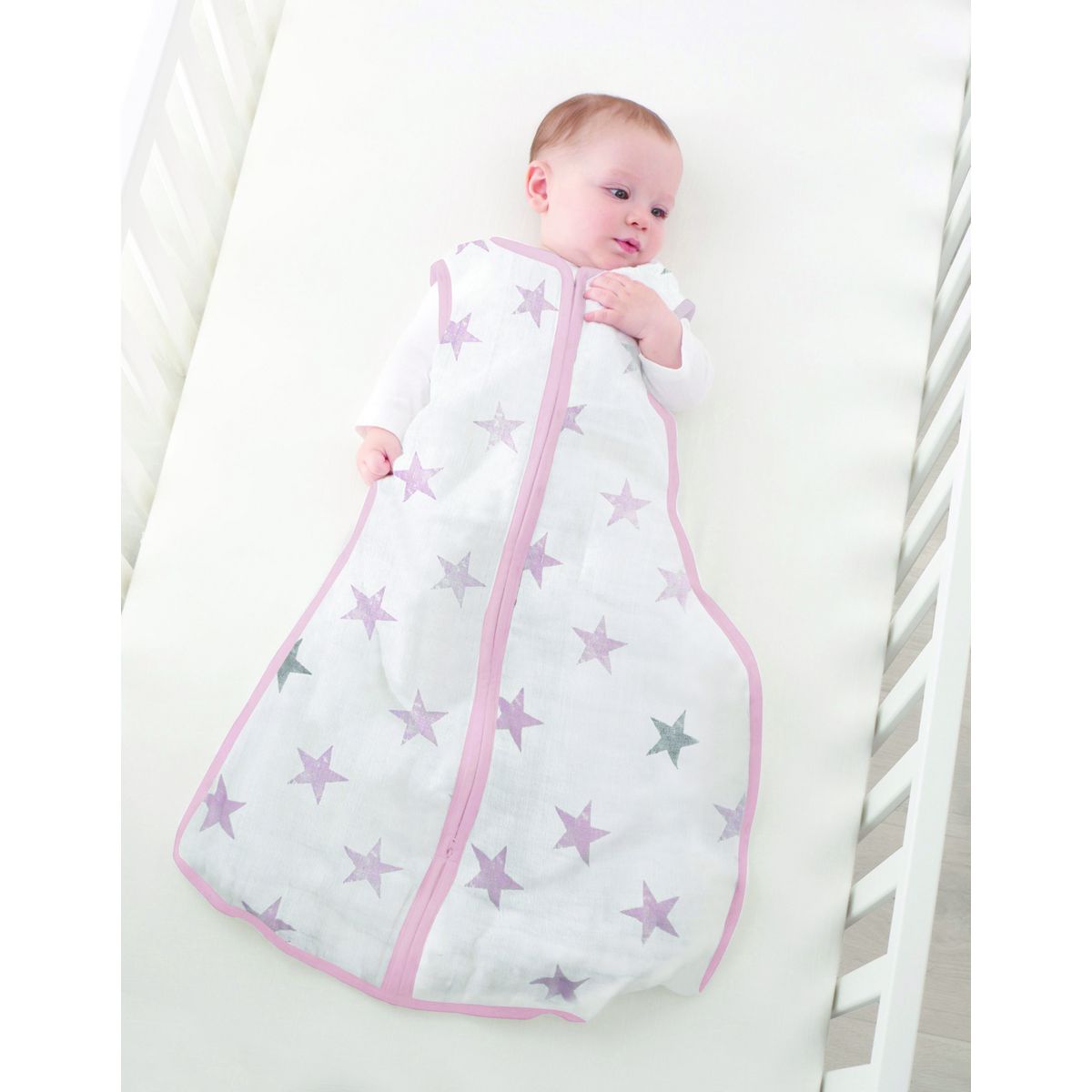 ADEN & ANAIS Gigoteuse été 0-6 mois en mousseline 100% coton Doll rose