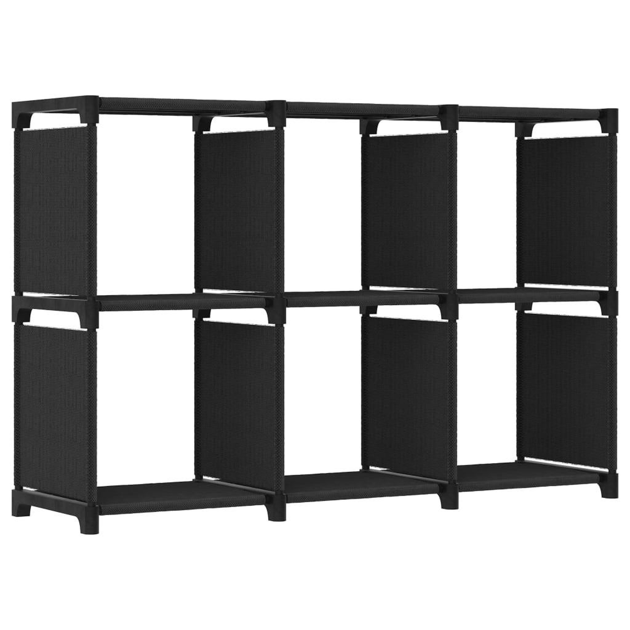 Voir la diapositive 1 : VIDAXL Etagere d'affichage 6 cubes Noir 103x30x72,5 cm Tissu