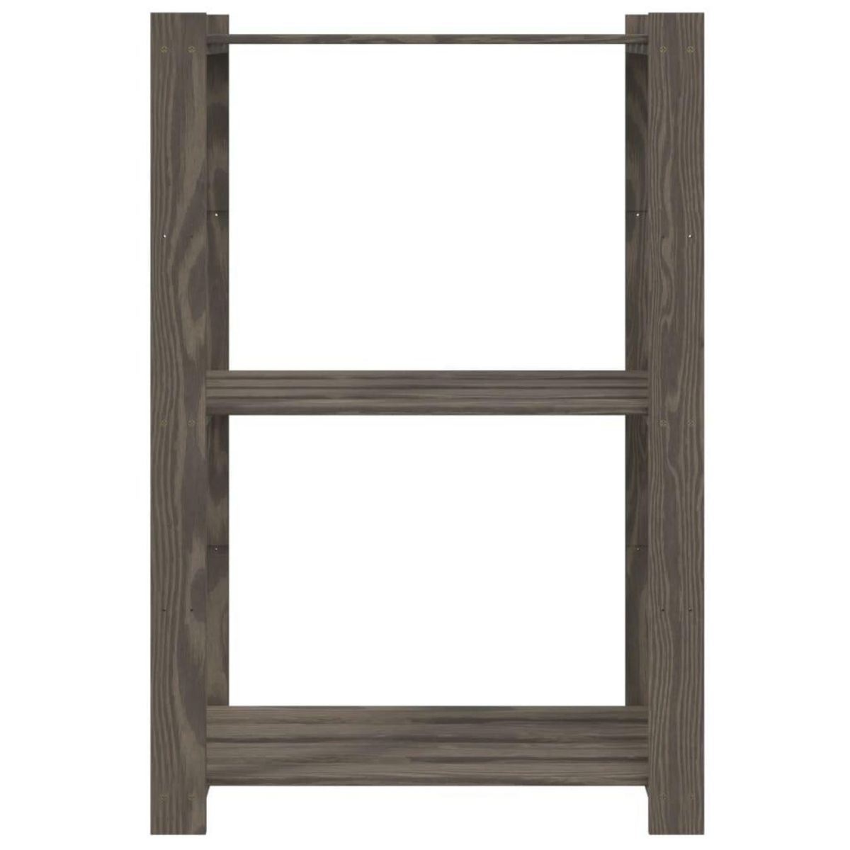 VIDAXL Support de rangement a 3 niveaux gris 60x38x90 cm bois de pin