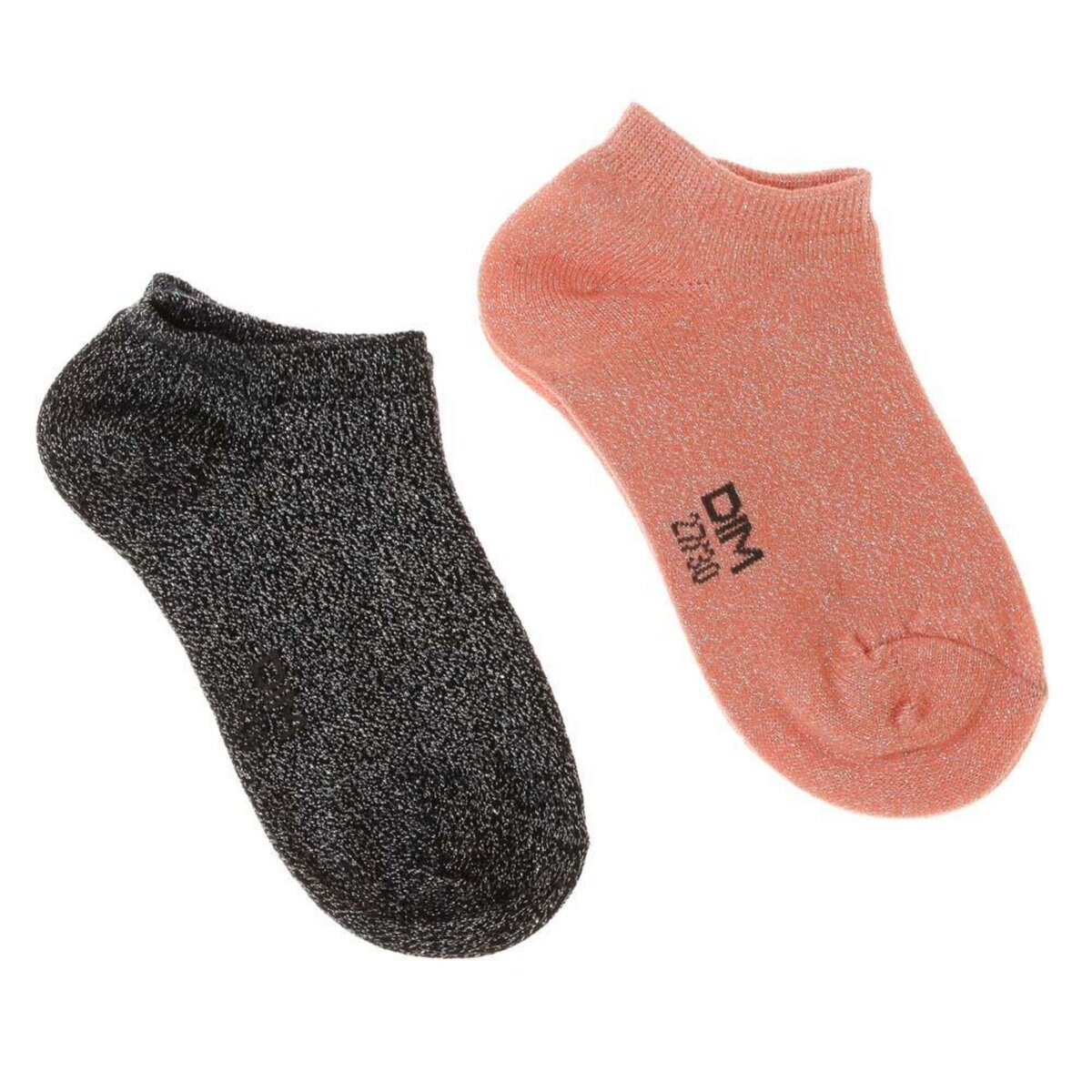 DIM 2x Paires de Chaussettes /Gris à Motifs Fille Dim Fantaisie