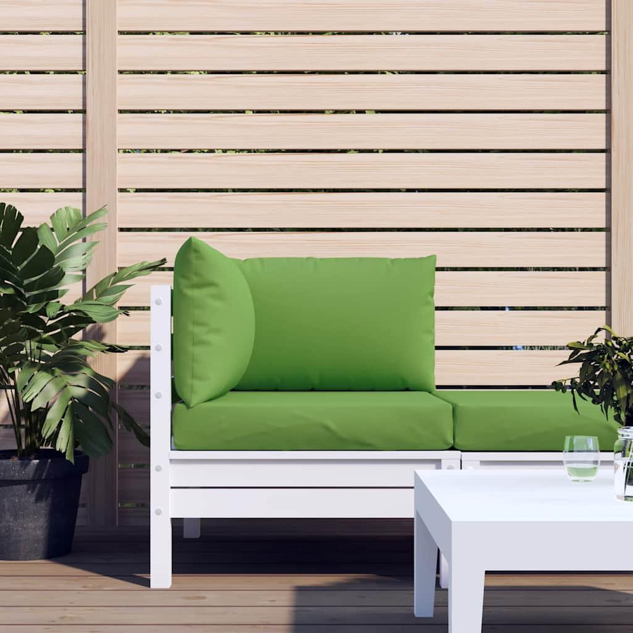 Voir la diapositive 3 : VIDAXL Coussins de palette lot de 3 vert melange tissu