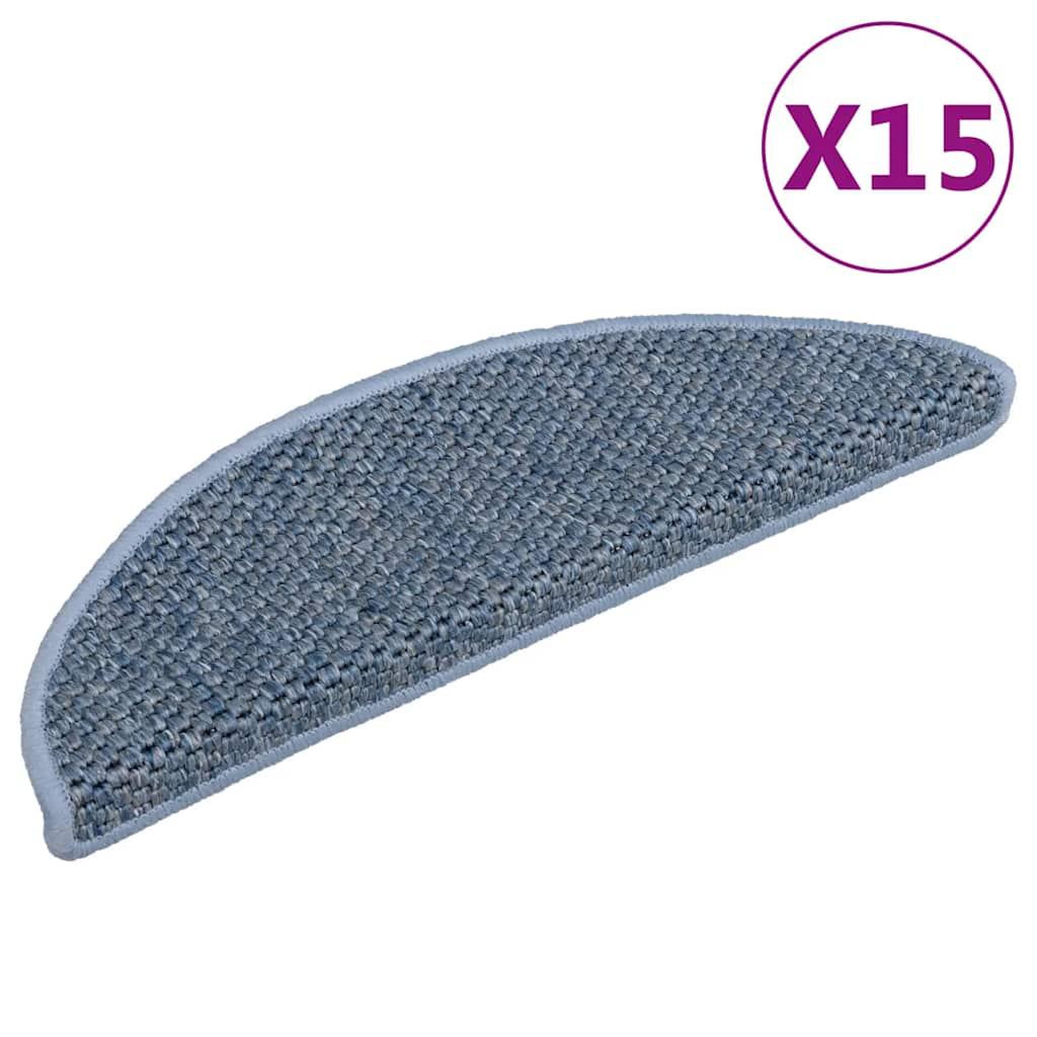 Voir la diapositive 2 : VIDAXL Tapis d'escalier autocollants 15 pcs 56x17x3 cm Bleu