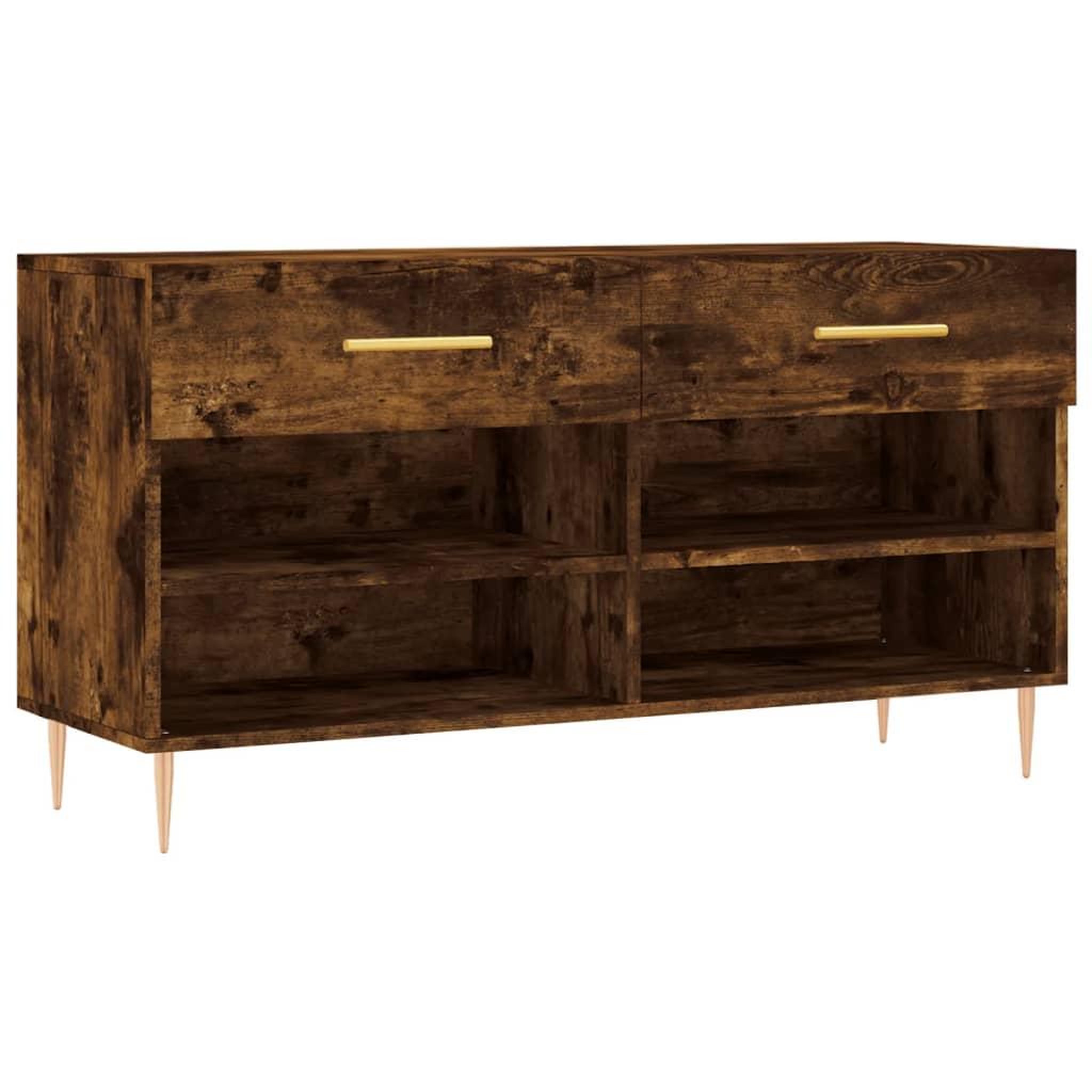 Voir la diapositive 2 : VIDAXL Banc a chaussures chene fume 102x35x55 cm bois d'ingenierie