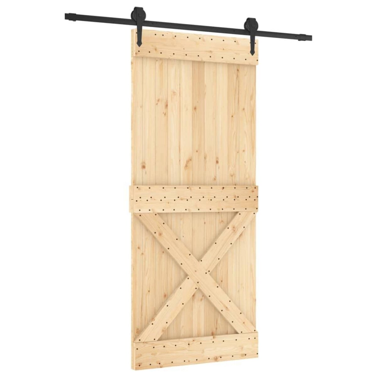 VIDAXL Porte coulissante et kit de quincaillerie 90x210 cm pin massif