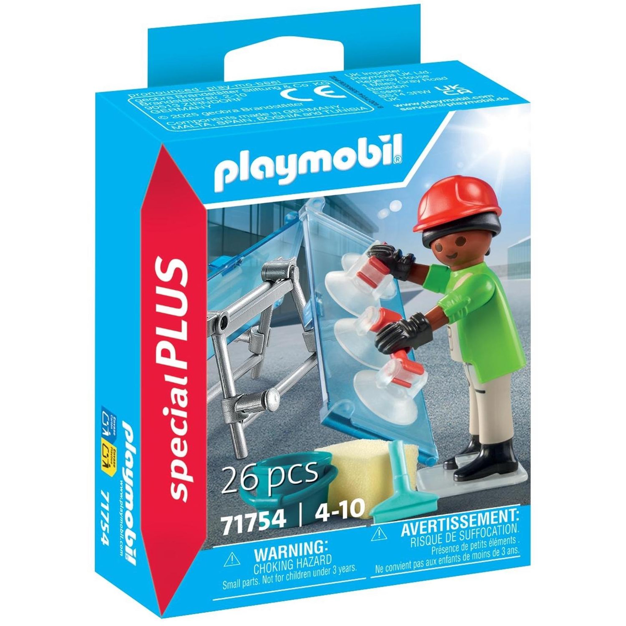 PLAYMOBIL Vitrier avec deux vitres, seau et accessoires