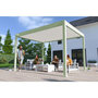 Voir la diapositive 8 : Pergola Bioclimatique autoportée 3x4 m - Aluminium - Vert jade/blanc - VS OmBREA®