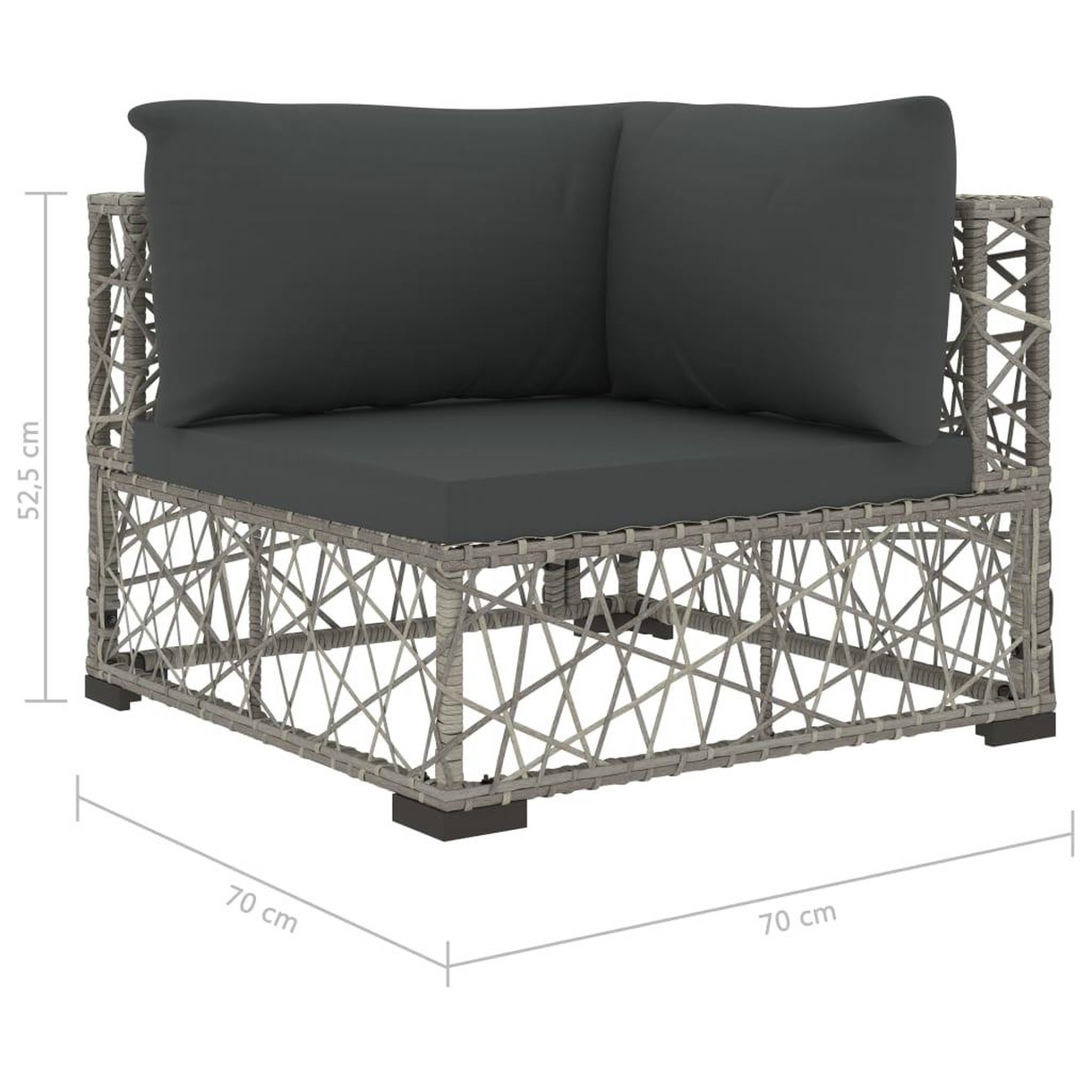 Voir la diapositive 6 : VIDAXL Salon de jardin 6 pcs avec coussins resine tressee gris