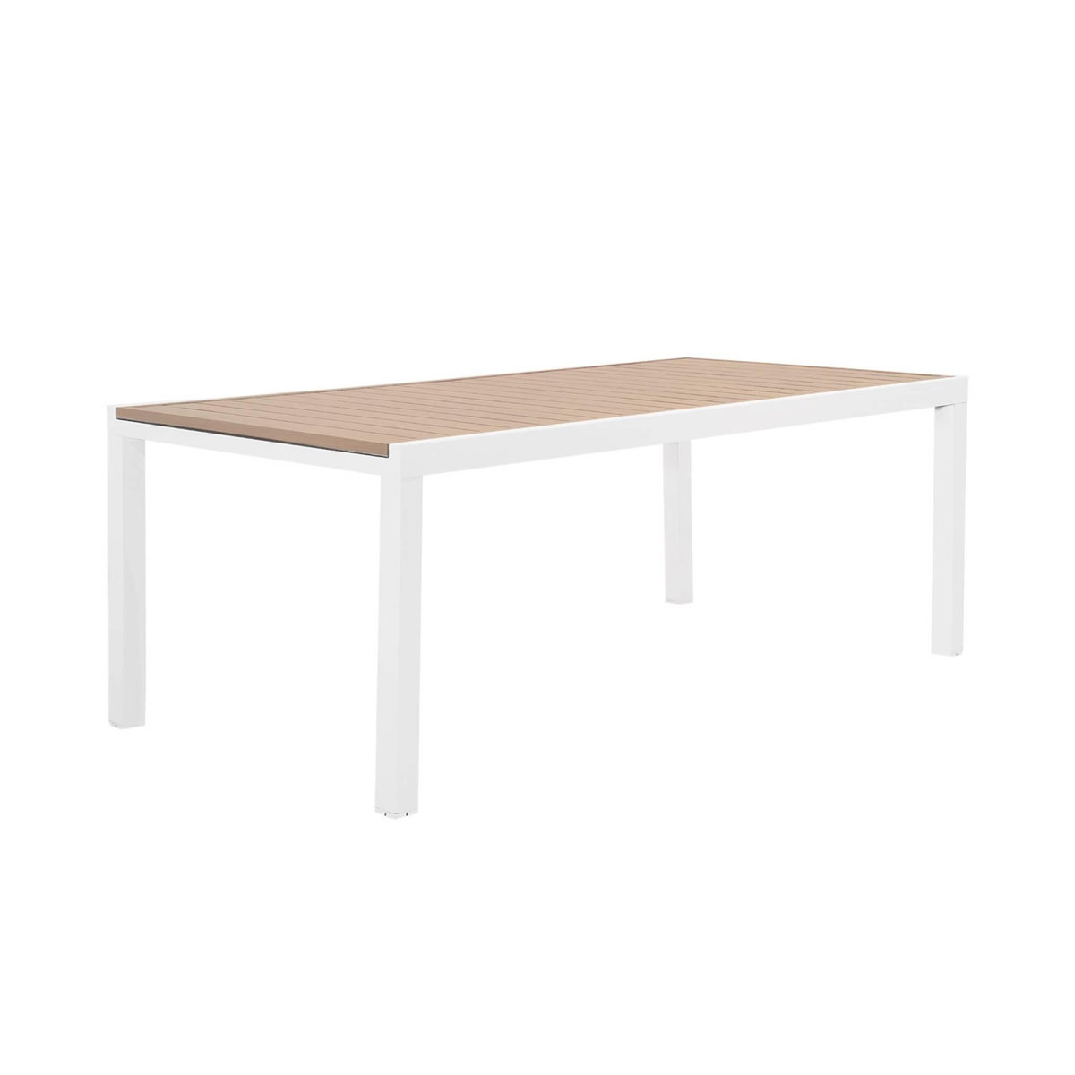 SWEEEK Table de jardin extensible aluminium + 10 assises blanc - Elora / Amara