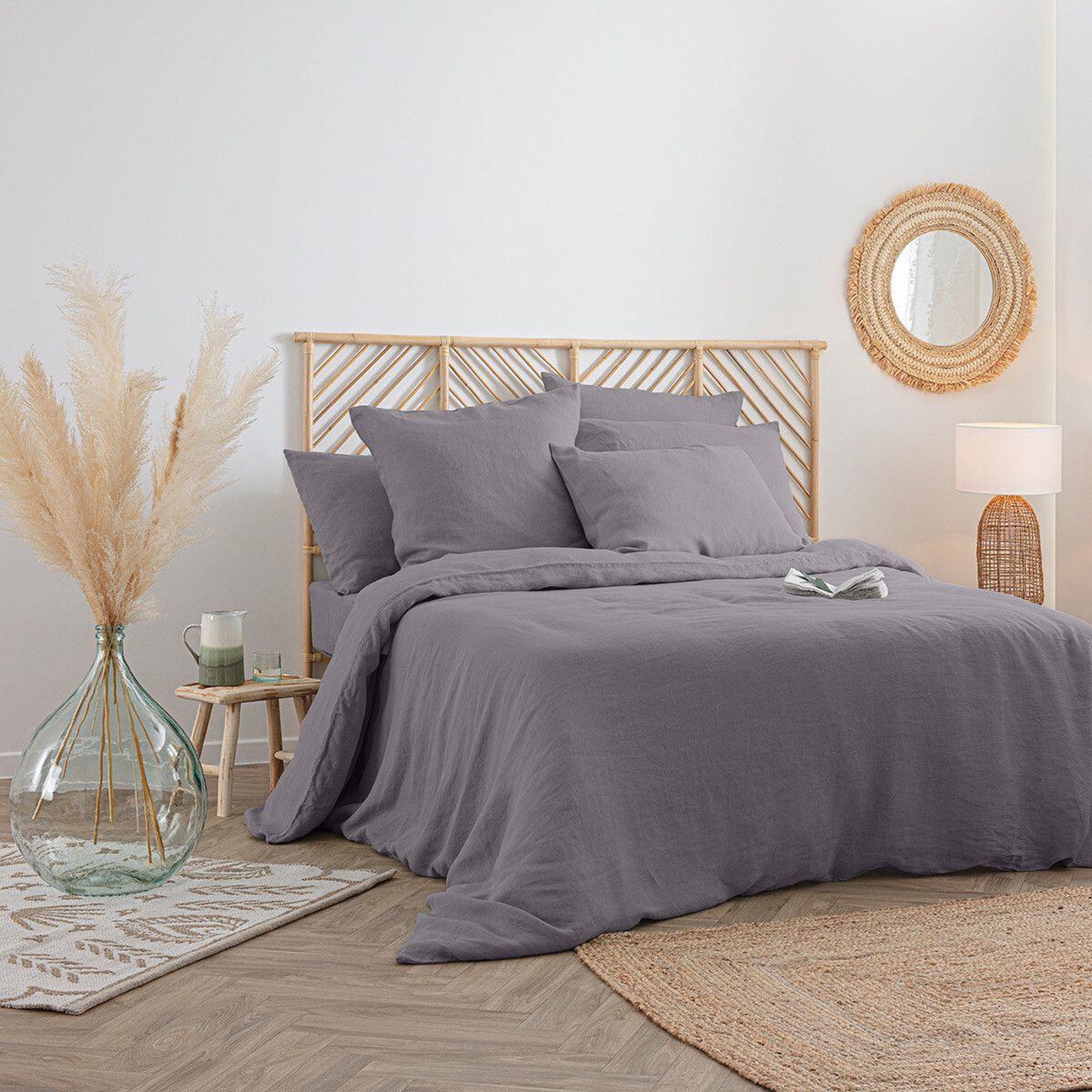 Voir la diapositive 4 : ATMOSPHERA Drap housse bonnet 30 cm 100% lin tropiques