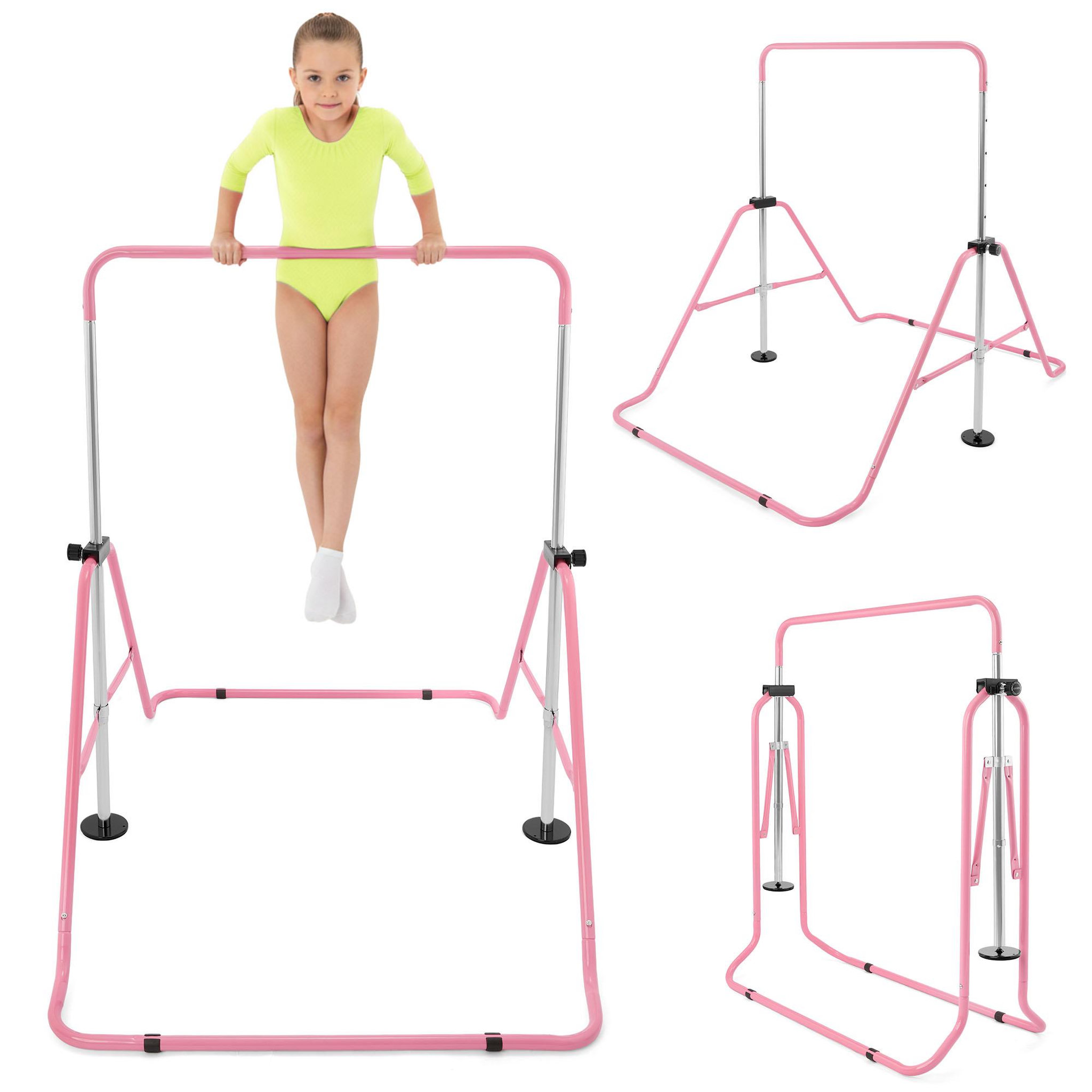 HYPERMOTION Barre gymnastique enfant HyperMotion pliable réglable rose