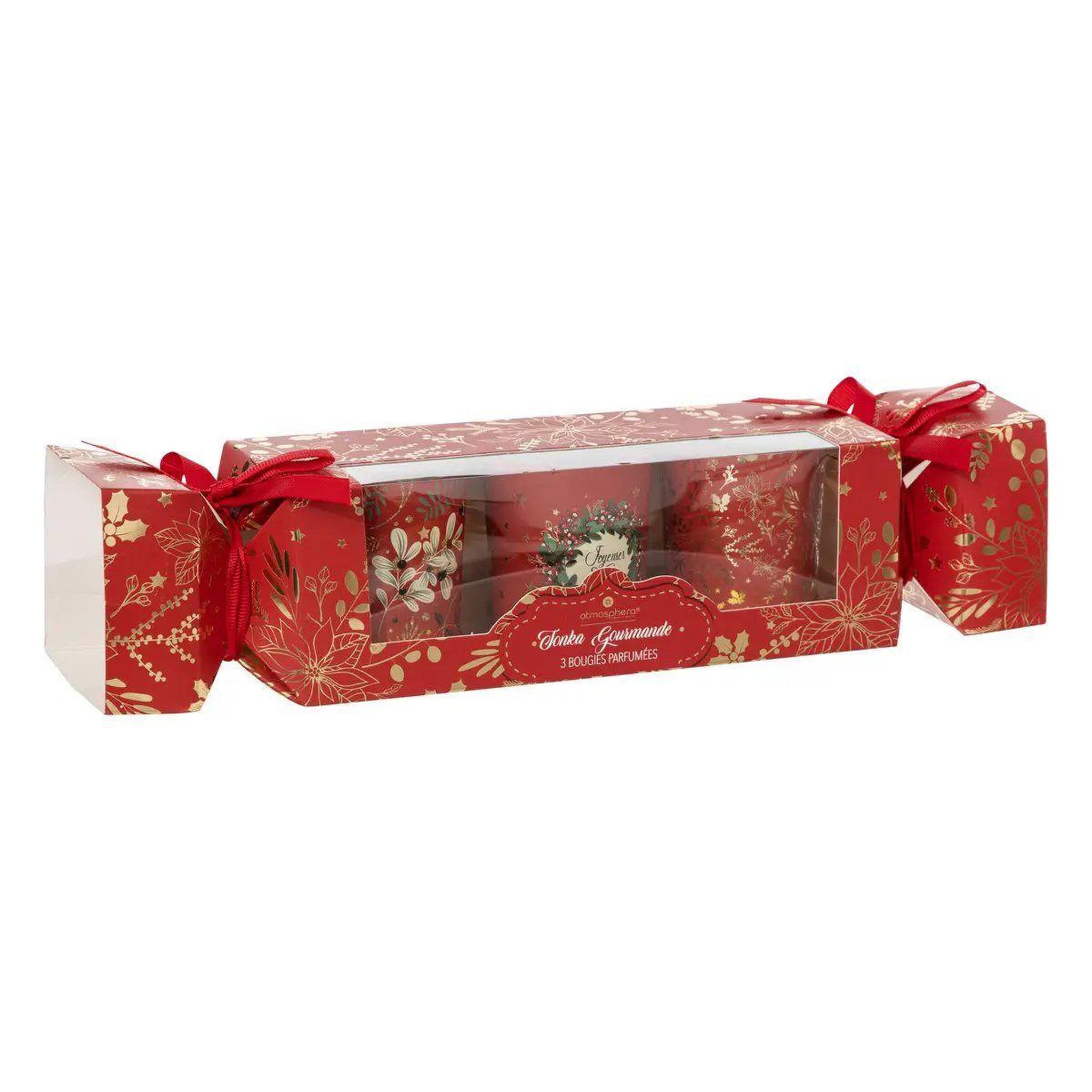 ATMOSPHERA Crackers de 3 bougies parfumées  la fête des délices  45g tonka