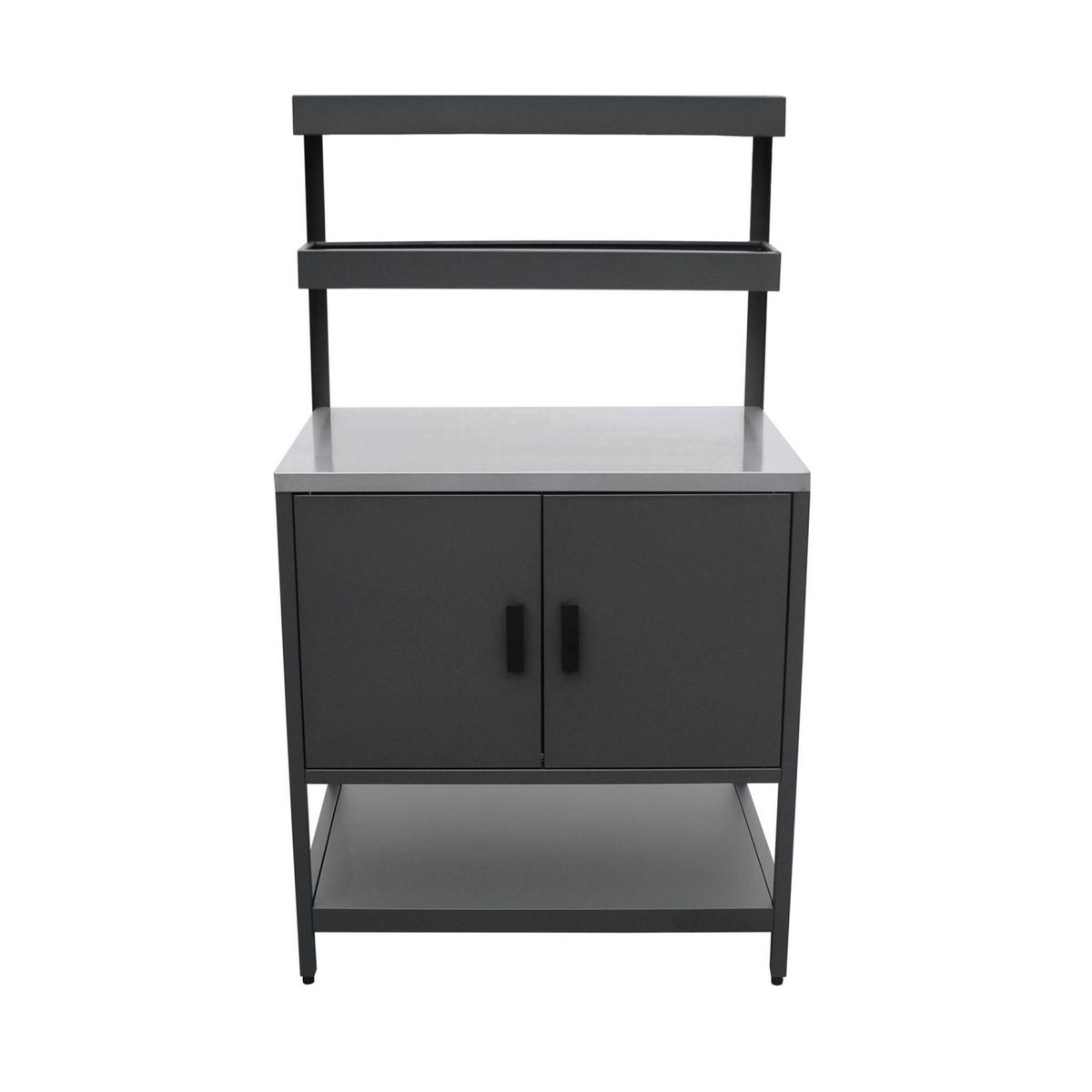 SWEEEK Cuisine extérieure en acier avec 2 étagères suspendues et 2 portes L80cm