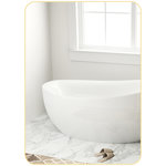 HOMCOM Miroir mural rectangulaire 50 x 70 cm cadre alliage aluminium doré