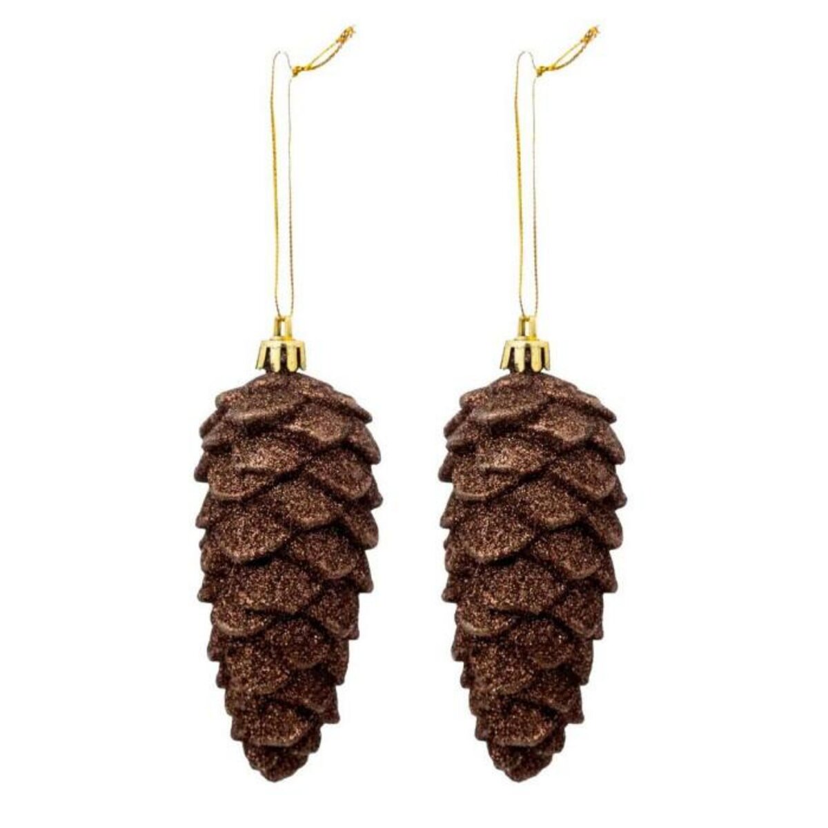 ATMOSPHERA Lot de 2 Sujets de Noël  Pommes de Pin  12cm Marron