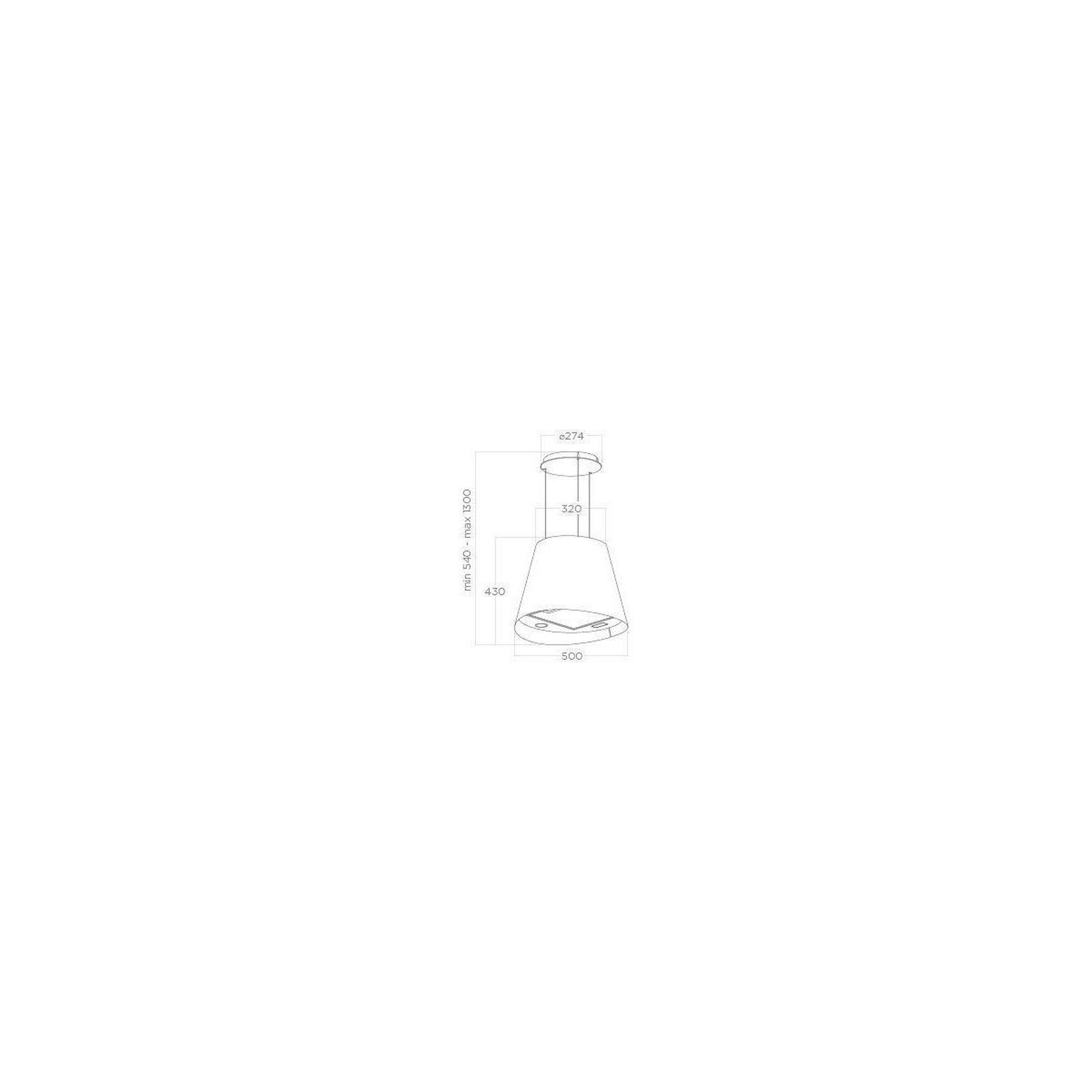 Voir la diapositive 5 : ELICA Hotte décorative îlot juno bl/f/50