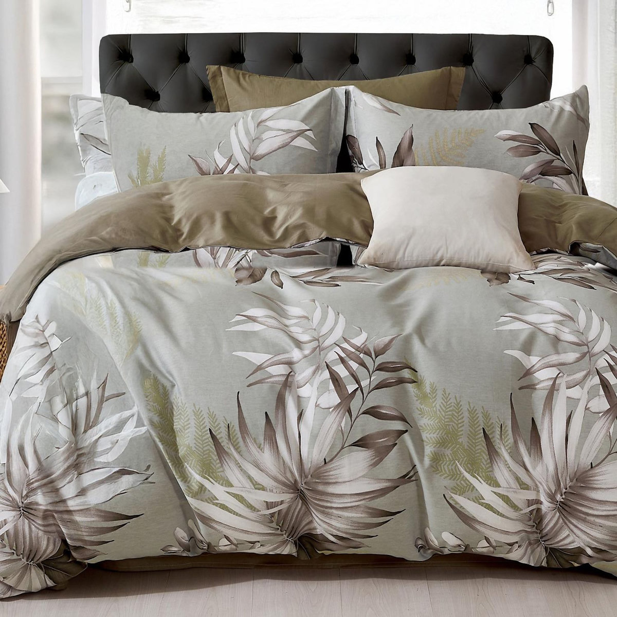 Home collection Parure housse de couette 100 % percale de coton 80 fils Edenia