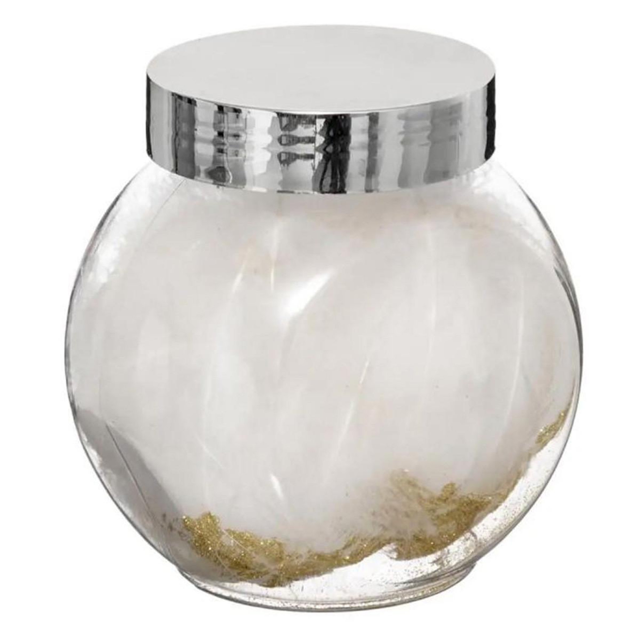 ATMOSPHERA Lot de 50 plumes déco  bocal  10cm blanc & or