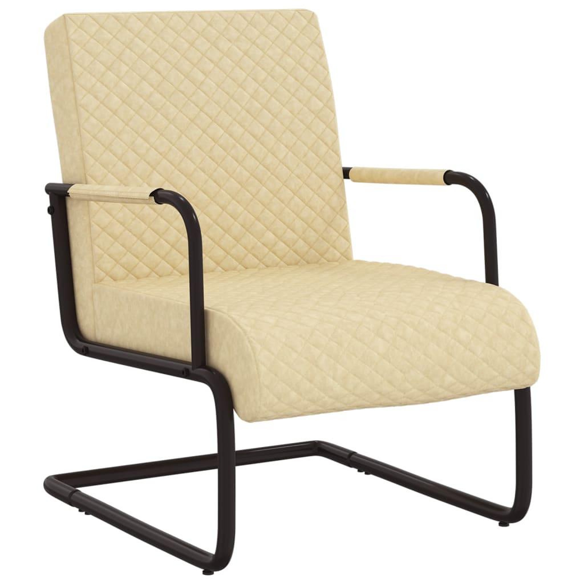 VIDAXL Chaise cantilever Creme Similicuir