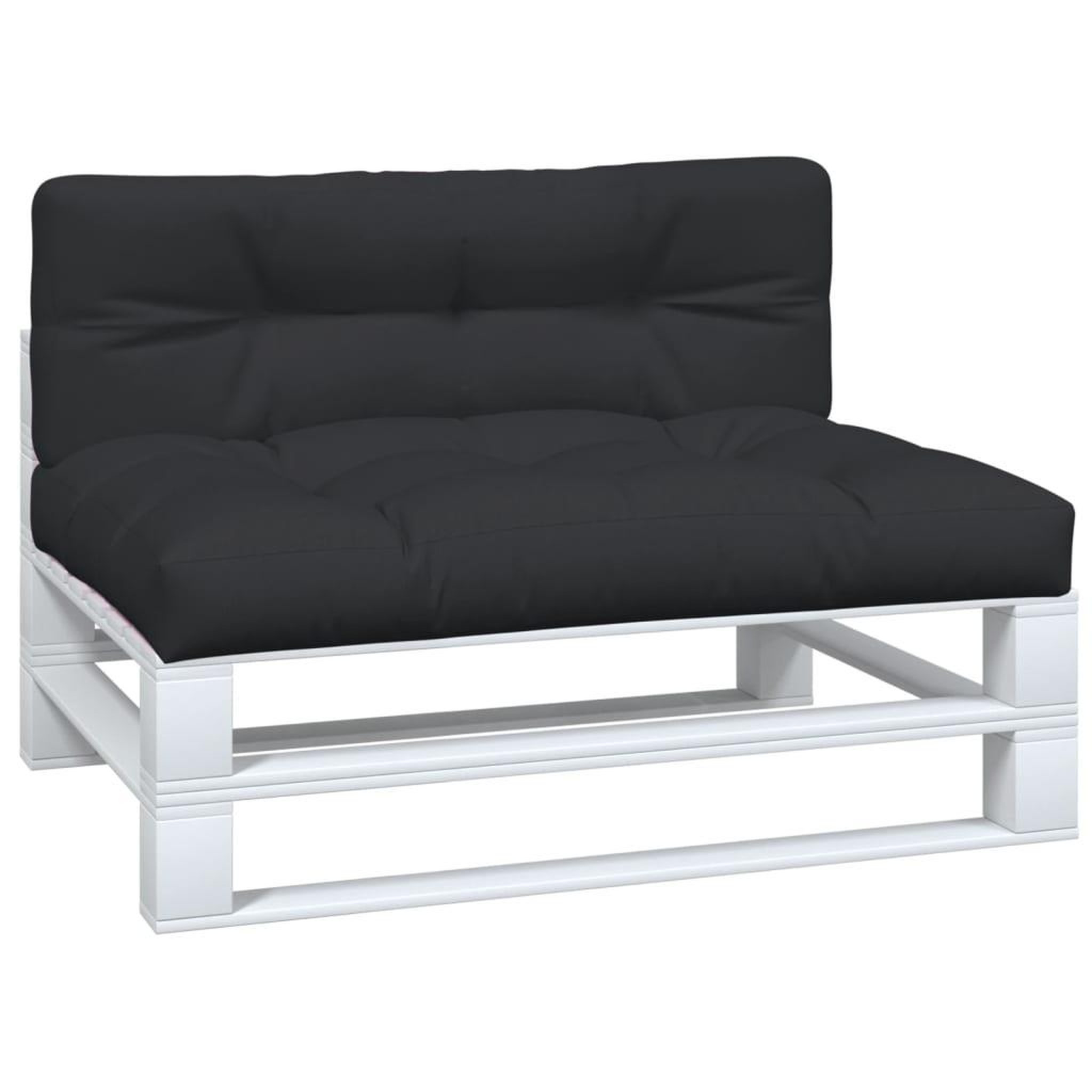 Voir la diapositive 3 : VIDAXL Coussins de palette lot de 2 noir tissu