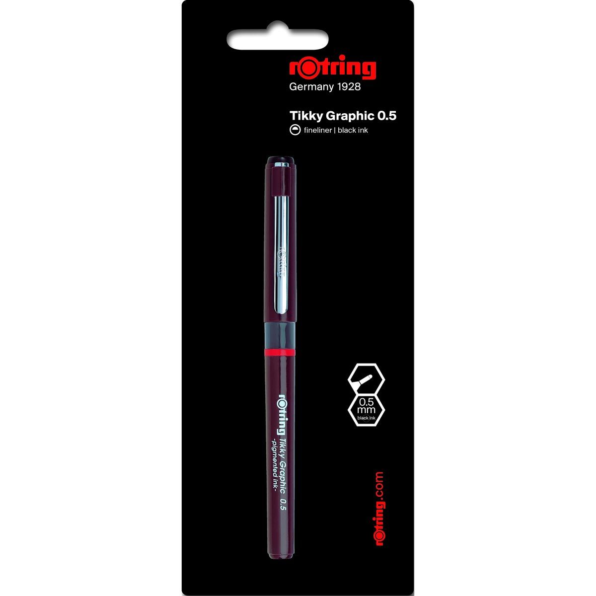 ROTRING  Stylo feutre pointe fine 0.5mm Tikky Graphic Noir