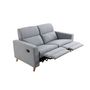 Voir la diapositive 3 : Canapé de relaxation  manuel 2,5 places en tissu coloris gris  et pieds bois hêtre BERKAM