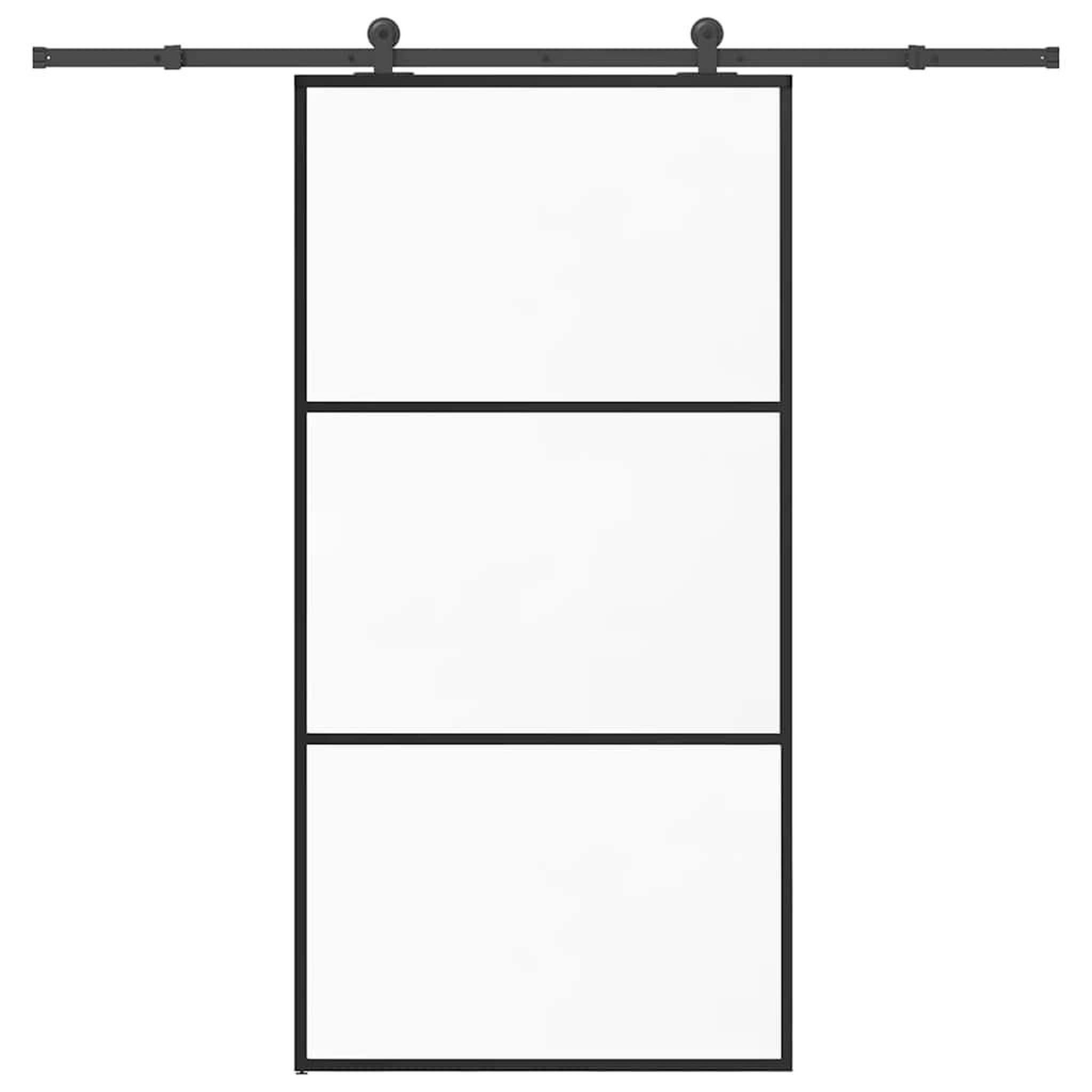 VIDAXL Porte coulissante et quincaillerie ESG verre et aluminium