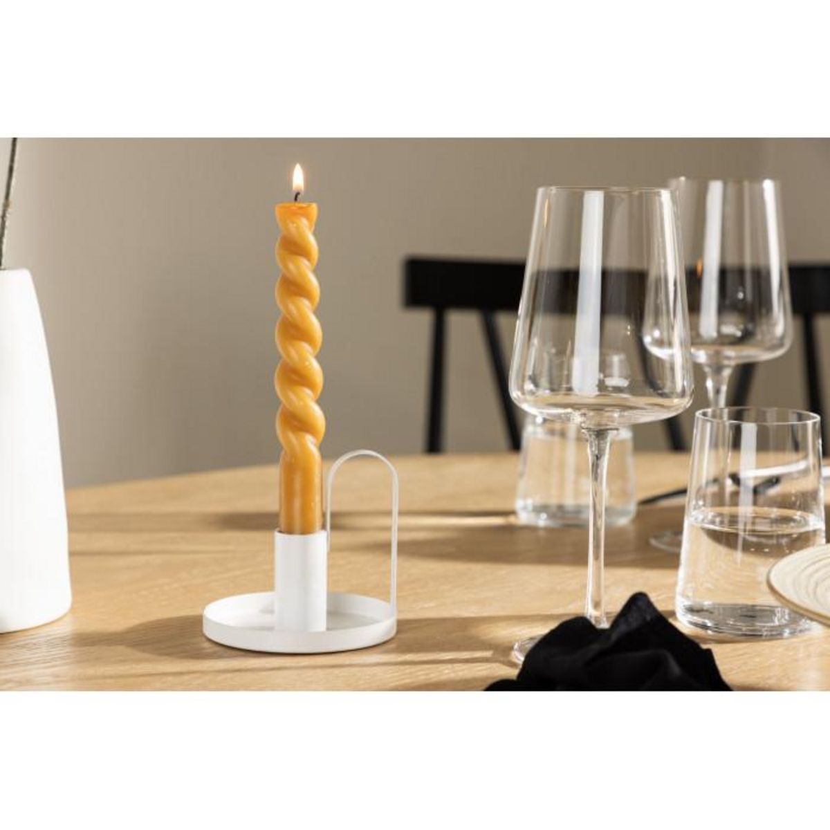 Paris Prix Bougeoir Design en Métal  Crai  13cm Blanc