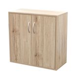 TOILINUX Meuble de rangement à 2 portes Pratik - Hauteur 58,50 cm - Bois clair