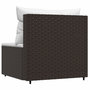 Voir la diapositive 4 : VIDAXL Canape central de jardin avec coussins marron resine tressee