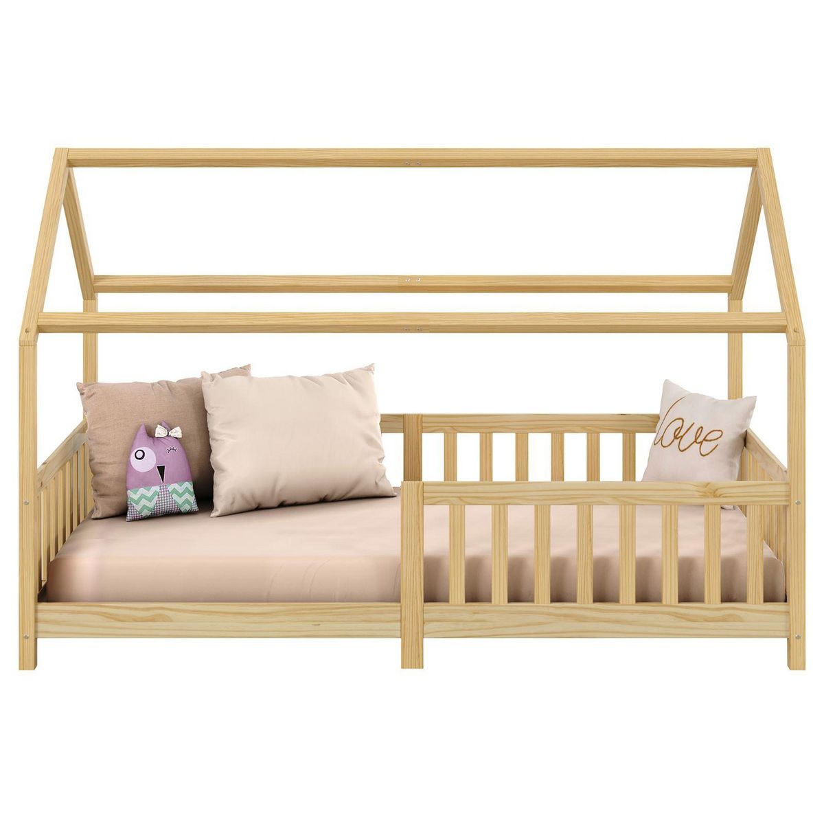 IDIMEX Lit cabane NINA 90 x 190 cm, en pin massif