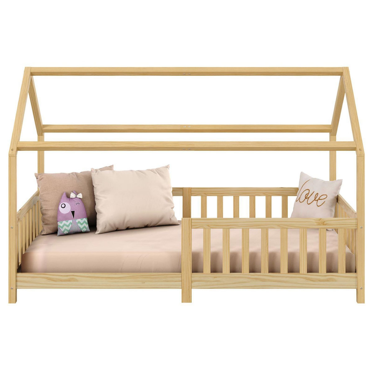 IDIMEX Lit cabane NINA 90 x 190 cm, en pin massif