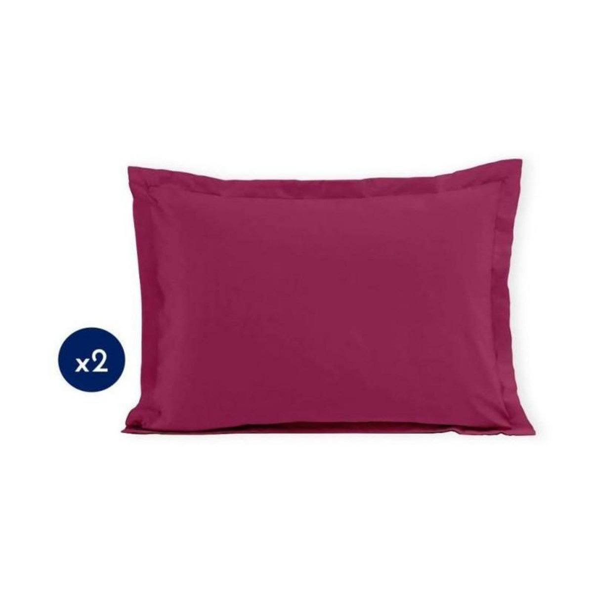 LOVELY HOME Lot de 2 taies d'oreiller - LOVELY HOME - LH71603 - 50 x 70 cm - Fuchsia