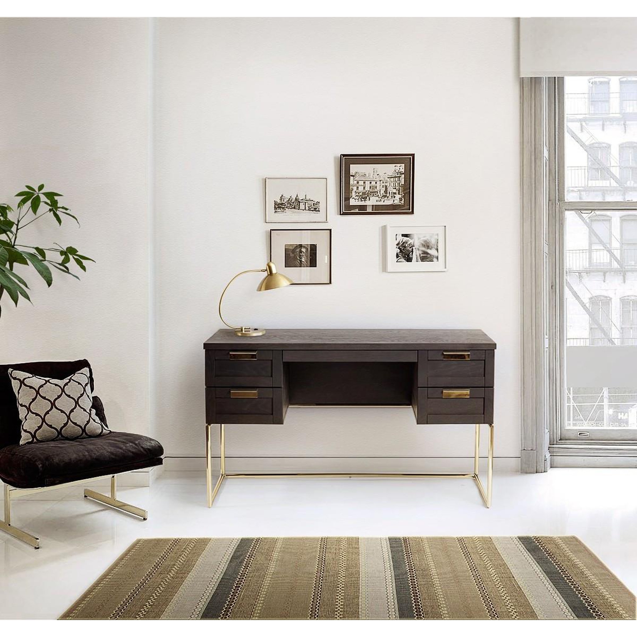Voir la diapositive 6 : Paris Prix Bureau design  pimlico  130cm charbon