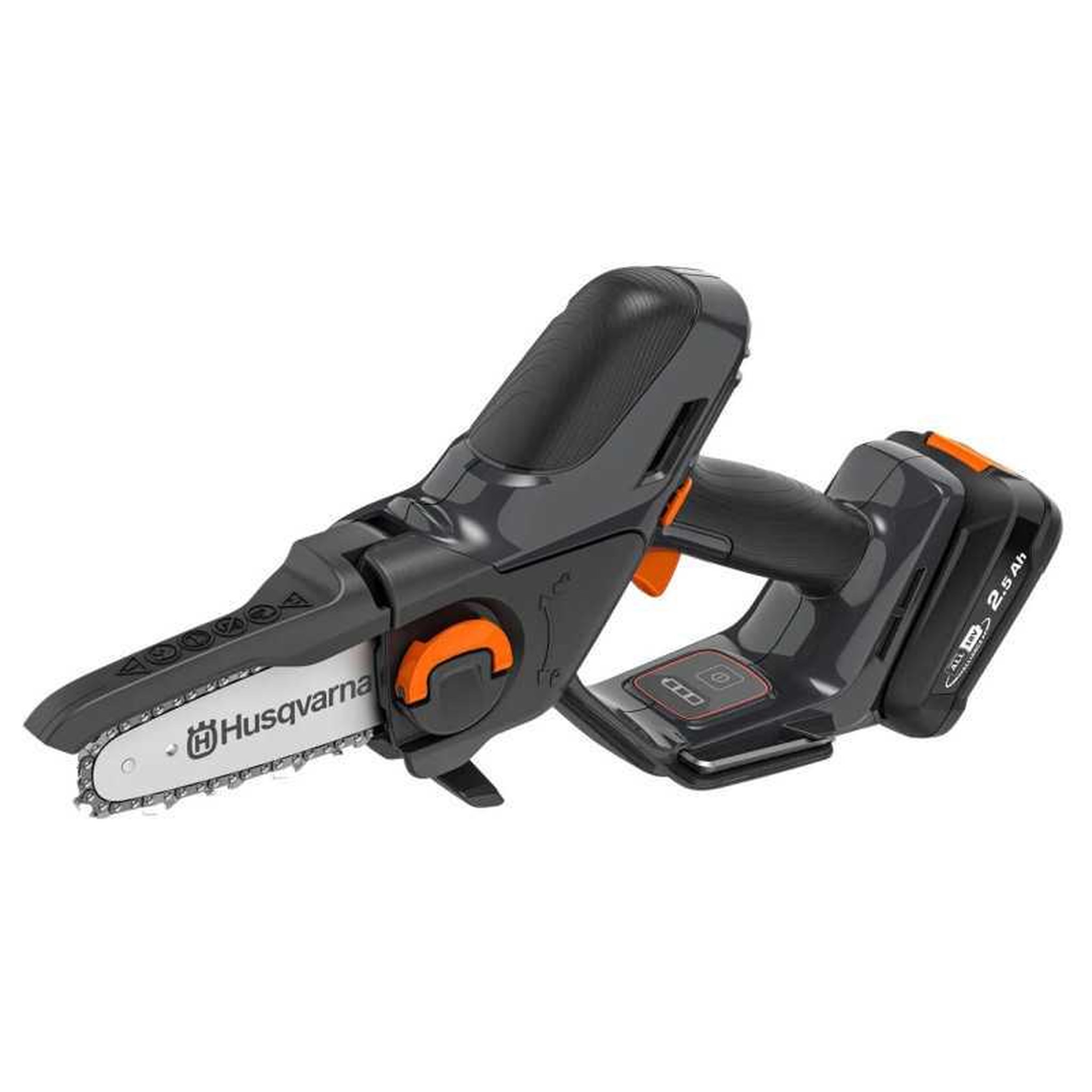 Husqvarna Viking Husqvarna aspire p5-p4a - scie d'élagage sur batterie 18 v, 12,7 cm, coupe jusqu'à 75 mm, frein de chaîne visible et remplacement sans outil