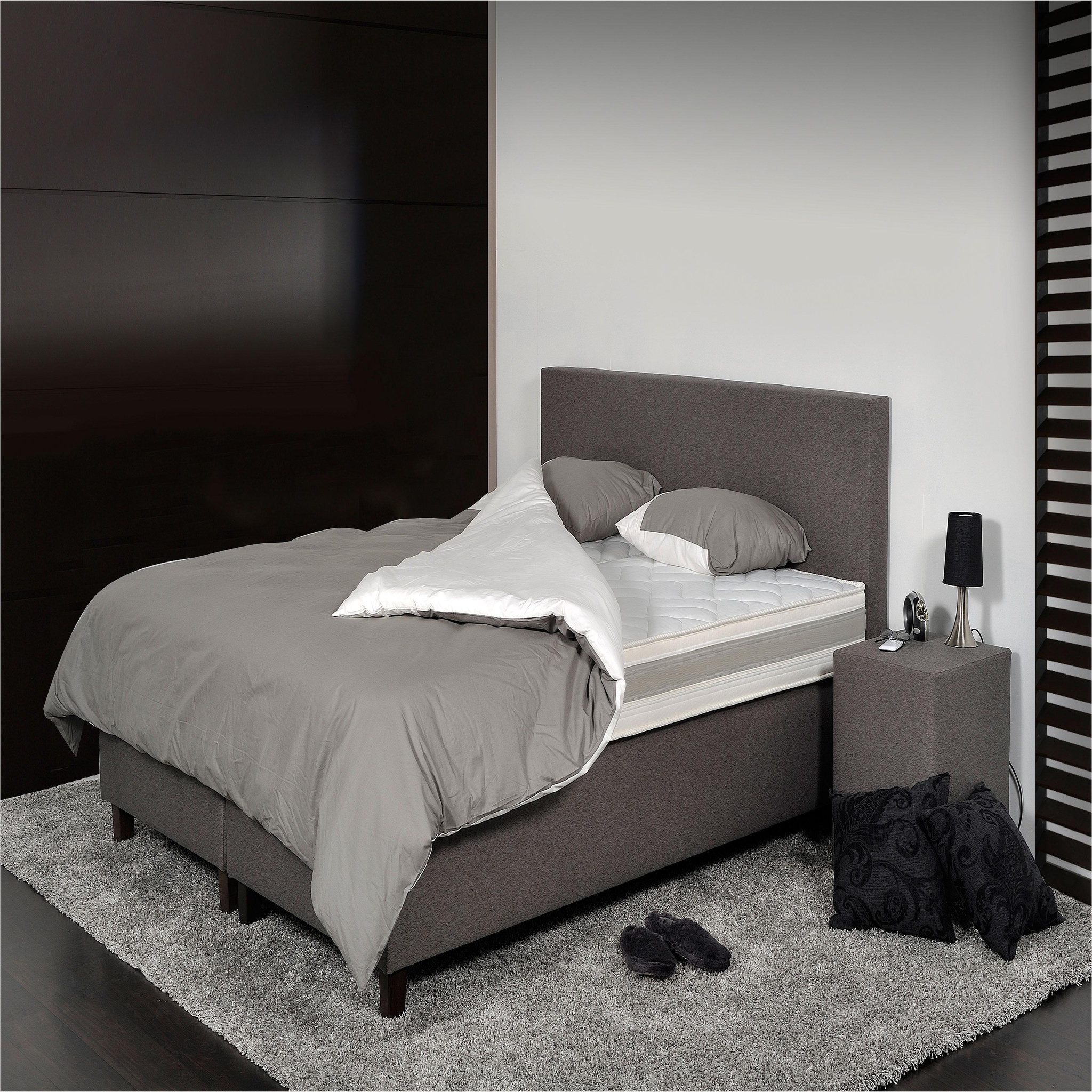Voir la diapositive 2 : PRESTIGE Collection Lit complet Boxspring 160x200 cm GWENDO