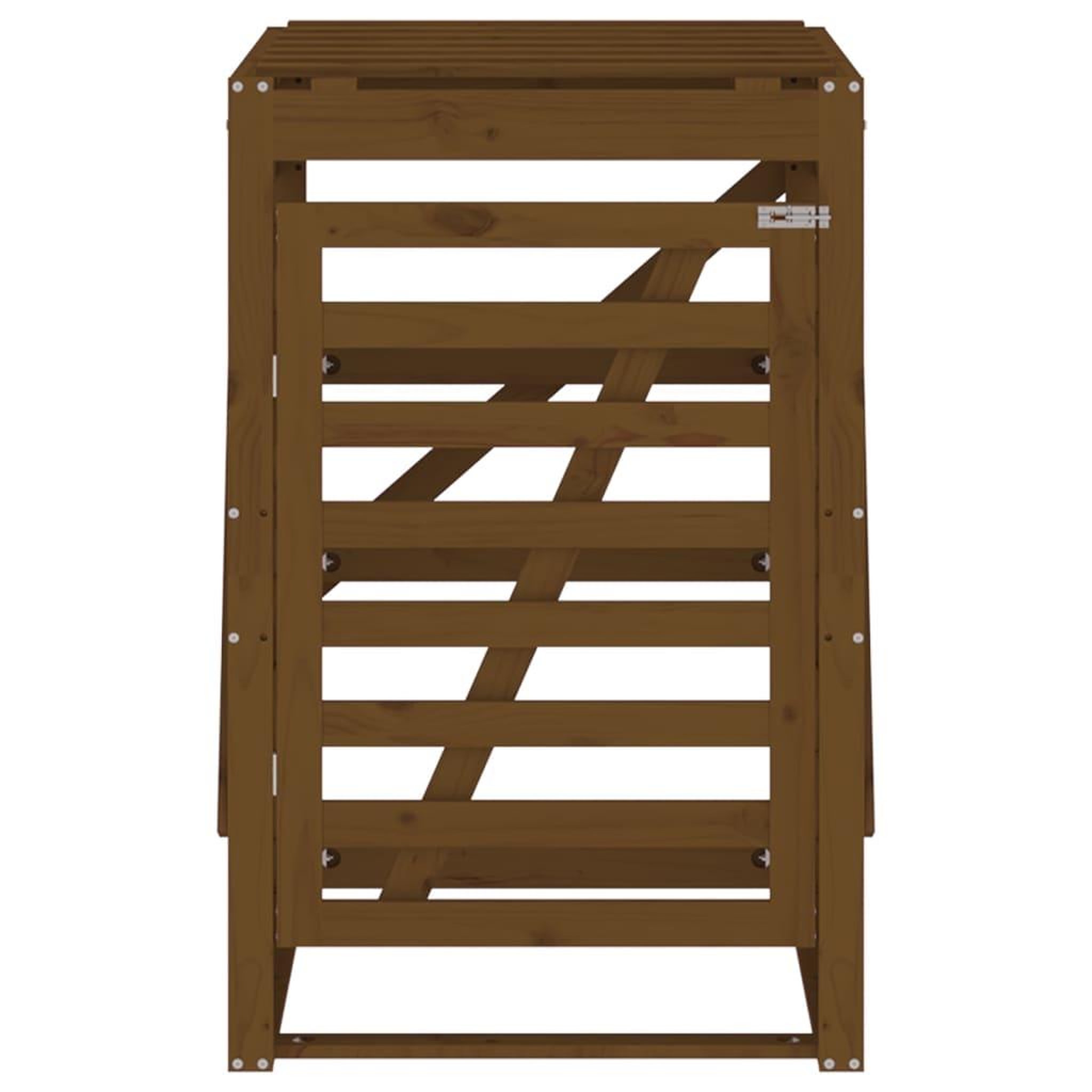 Voir la diapositive 5 : VIDAXL Abri pour poubelle sur roulettes marron miel bois massif de pin