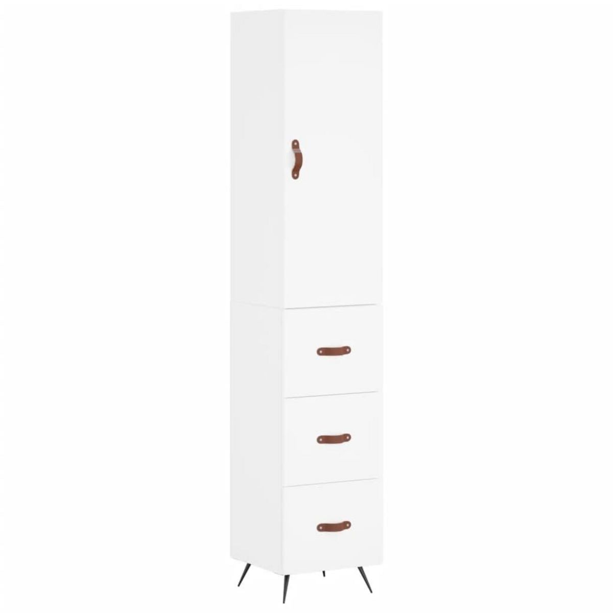 VIDAXL Buffet haut Blanc 34,5x34x180 cm Bois d'ingenierie
