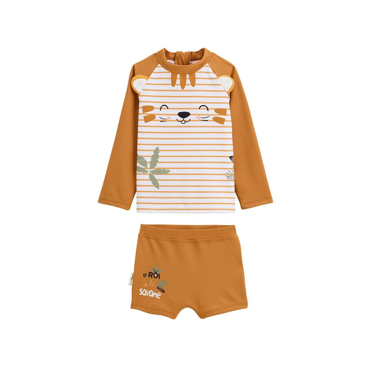 Petit Béguin Maillot de bain bébé 2 pièces t-shirt de protection UV et boxer Mio